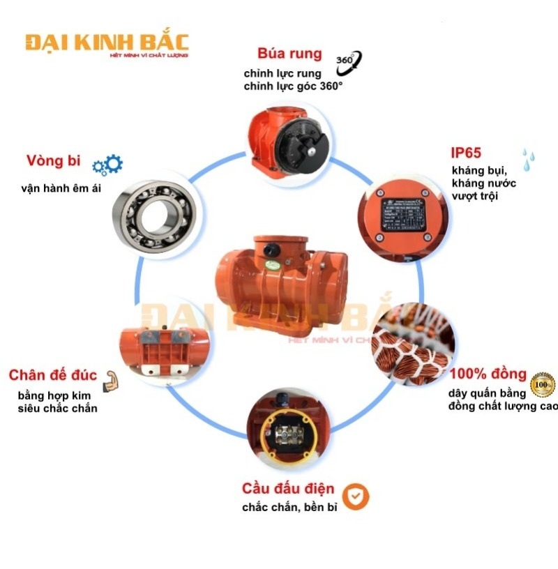 ưu điểm động cơ rung Oli 6 cực 0.18KW Oli