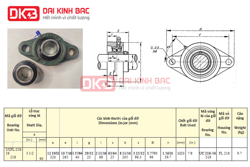 gối đỡ vòng bi ucfl 218