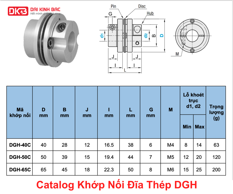 Catalog của khớp nối đĩa đàn hồi DGH
