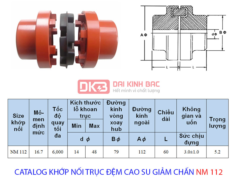 catalog khop noi truc dem cao su giam chan NM 112