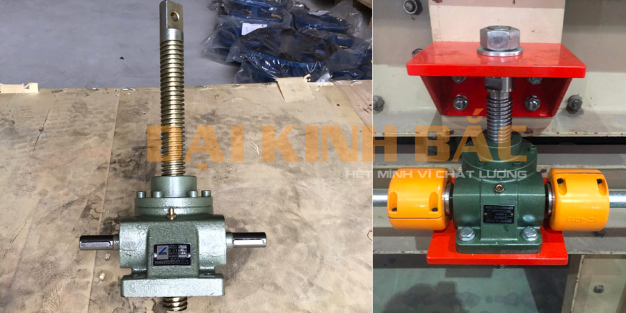 Hộp số vít me lắp kèm khớp nối xích