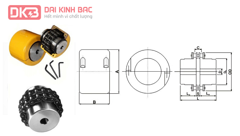 Bản Vẽ , Catalog Khớp Nối Xích KC