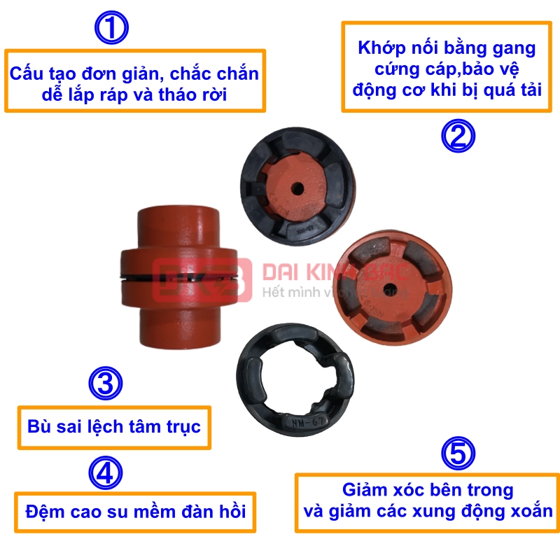 uu diem khop noi truc dem cao su giam chan NM 112